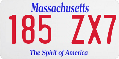 MA license plate 185ZX7