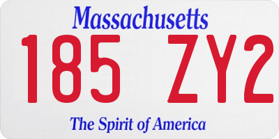 MA license plate 185ZY2