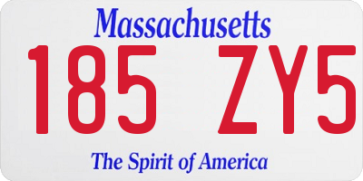 MA license plate 185ZY5