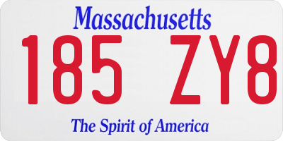 MA license plate 185ZY8