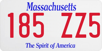 MA license plate 185ZZ5
