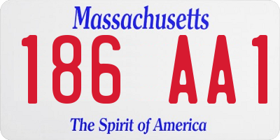 MA license plate 186AA1