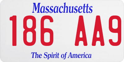 MA license plate 186AA9