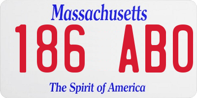 MA license plate 186AB0
