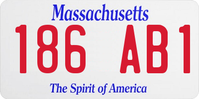 MA license plate 186AB1