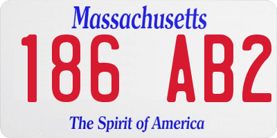 MA license plate 186AB2