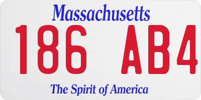 MA license plate 186AB4