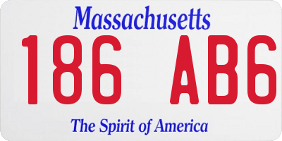 MA license plate 186AB6