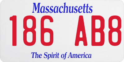 MA license plate 186AB8