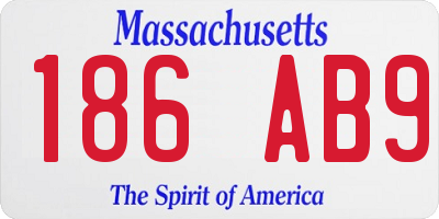 MA license plate 186AB9