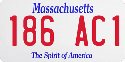 MA license plate 186AC1