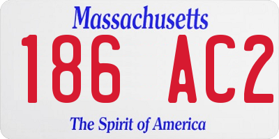 MA license plate 186AC2