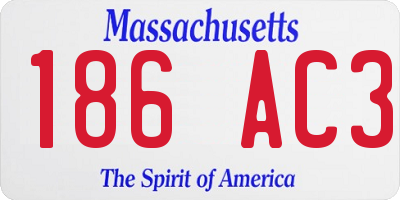 MA license plate 186AC3
