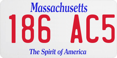 MA license plate 186AC5