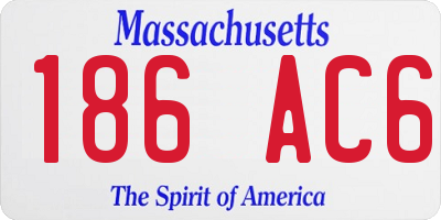 MA license plate 186AC6