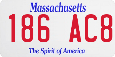MA license plate 186AC8