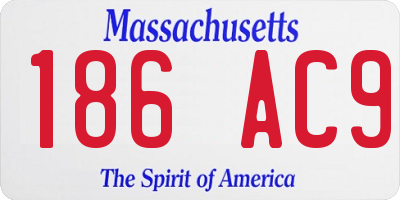 MA license plate 186AC9