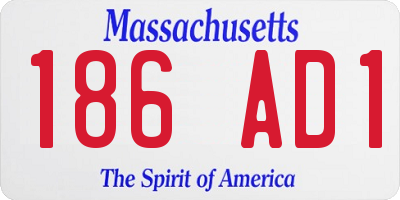 MA license plate 186AD1
