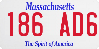 MA license plate 186AD6