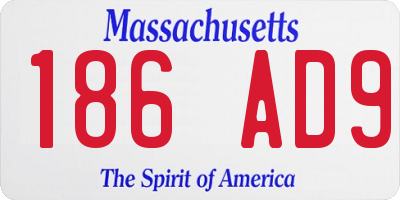 MA license plate 186AD9