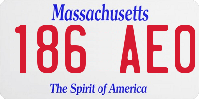 MA license plate 186AE0