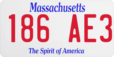 MA license plate 186AE3