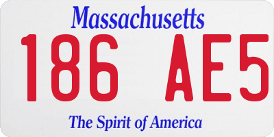 MA license plate 186AE5