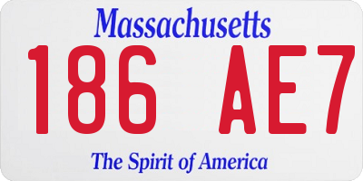MA license plate 186AE7