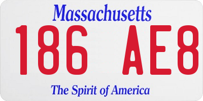 MA license plate 186AE8