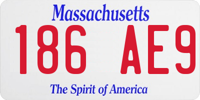 MA license plate 186AE9
