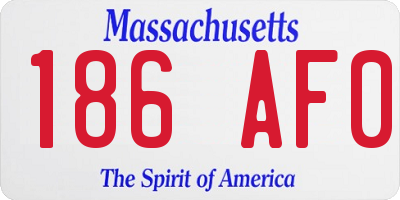 MA license plate 186AF0