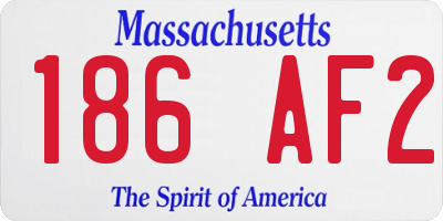 MA license plate 186AF2
