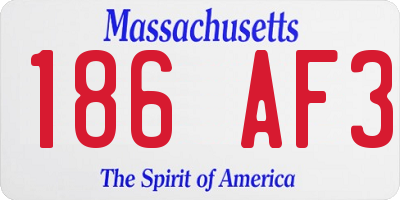 MA license plate 186AF3