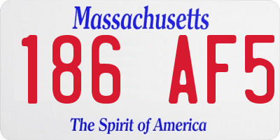 MA license plate 186AF5