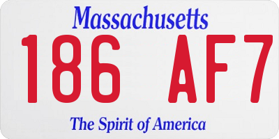 MA license plate 186AF7