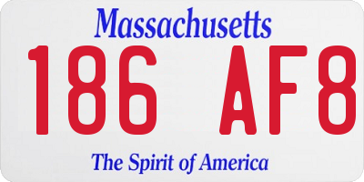 MA license plate 186AF8