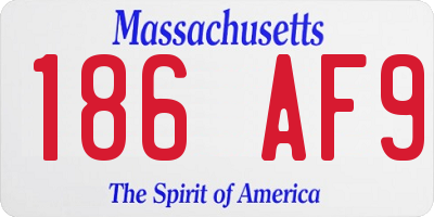 MA license plate 186AF9