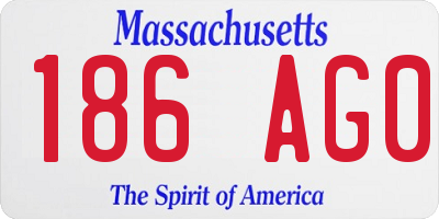 MA license plate 186AG0