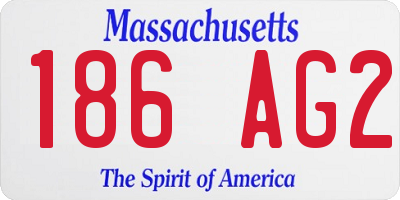 MA license plate 186AG2