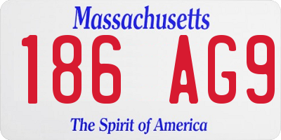MA license plate 186AG9