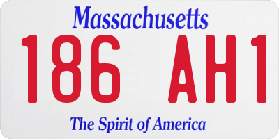 MA license plate 186AH1