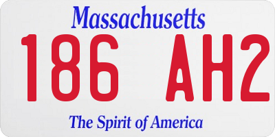 MA license plate 186AH2