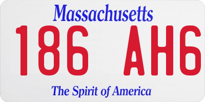 MA license plate 186AH6