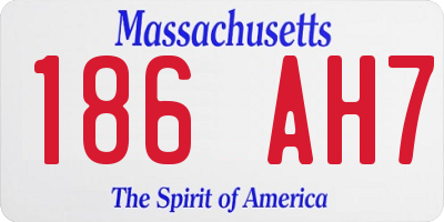 MA license plate 186AH7