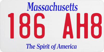 MA license plate 186AH8
