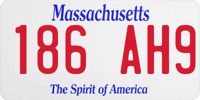 MA license plate 186AH9