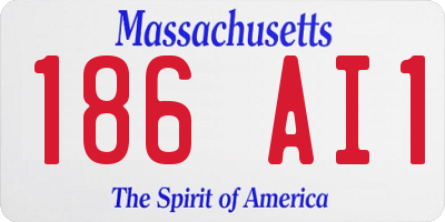 MA license plate 186AI1