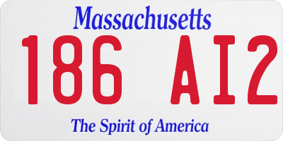 MA license plate 186AI2