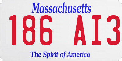 MA license plate 186AI3