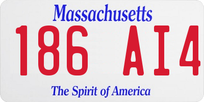 MA license plate 186AI4